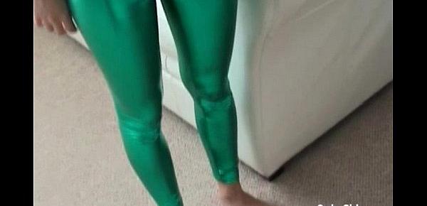  These tight green PVC panties really hug my pussy